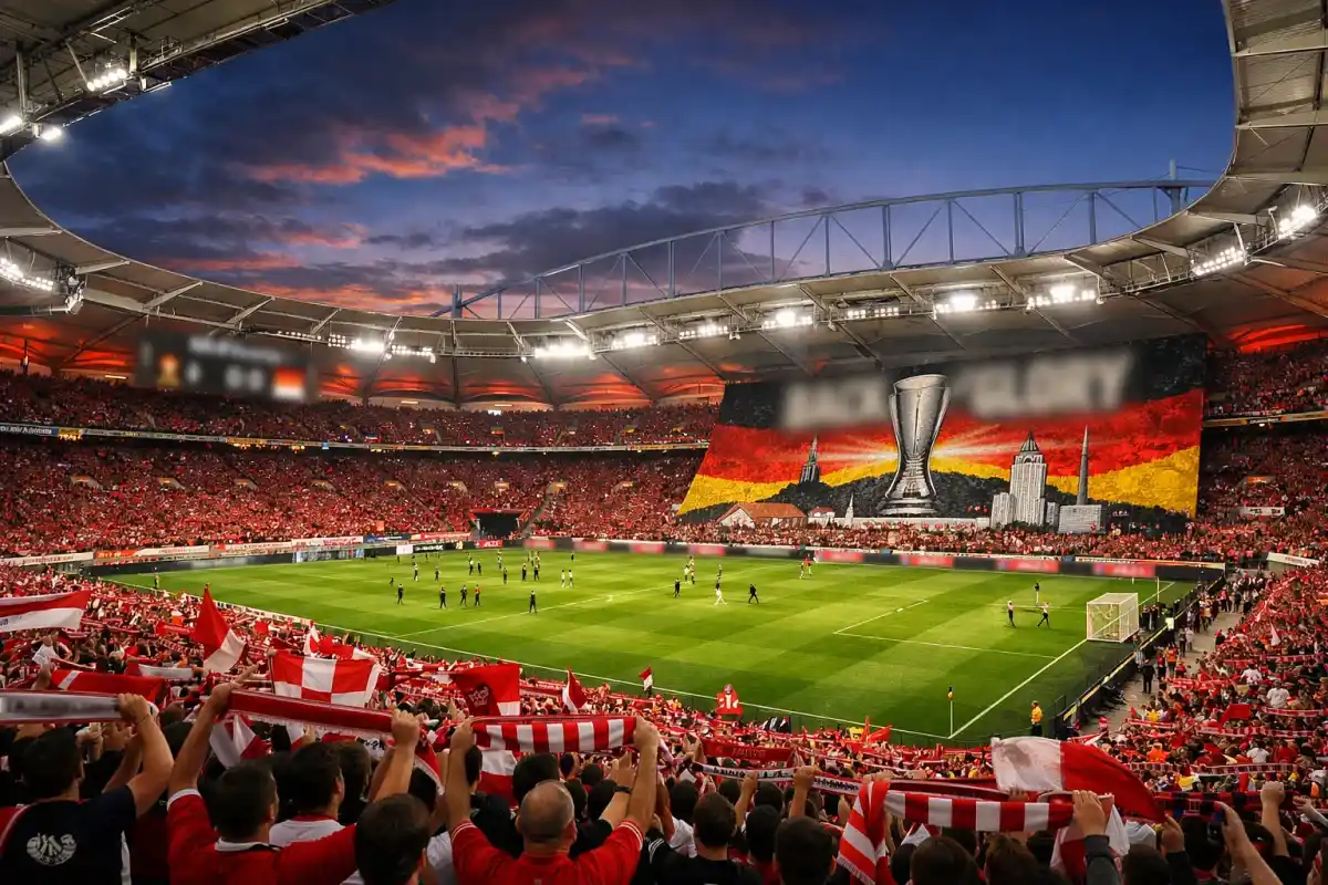 MHPArena Stuttgart gefüllt mit begeisterten Fans bei einem europäischen Abendspiel